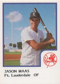 1986 ProCards Ft. Lauderdale Yankees #NNO Jason Maas Front