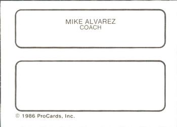 1986 ProCards Ft. Myers Royals #NNO Mike Alvarez Back