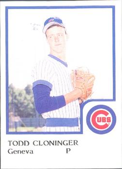 1986 ProCards Geneva Cubs #2 Todd Cloninger Front