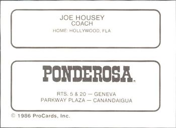 1986 ProCards Geneva Cubs #12 Joe Housey Back