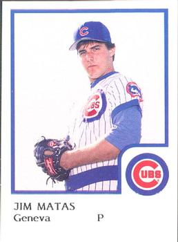 1986 ProCards Geneva Cubs #18 Jim Matas Front
