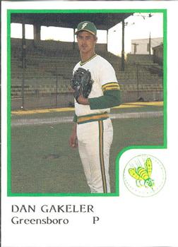 1986 ProCards Greensboro Hornets #8 Dan Gakeler Front