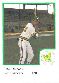 1986 ProCards Greensboro Hornets #15 Jim Orsag Front