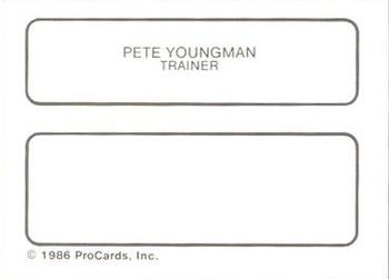 1986 ProCards Greensboro Hornets #25 Pete Youngman Back