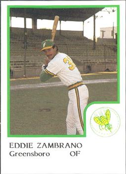 1986 ProCards Greensboro Hornets #26 Eddie Zambrano Front
