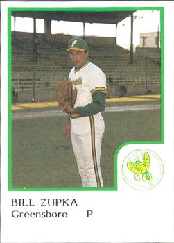 1986 ProCards Greensboro Hornets #27 Bill Zupka Front