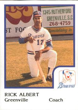 1986 ProCards Greenville Braves #1 Rick Albert Front