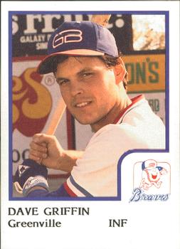1986 ProCards Greenville Braves #11 Dave Griffin Front
