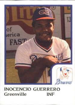 1986 ProCards Greenville Braves #13 Inocencio Guerrero Front
