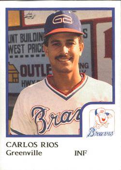 1986 ProCards Greenville Braves #15 Carlos Rios Front