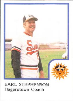 1986 ProCards Hagerstown Suns #21 Earl Stephenson Front