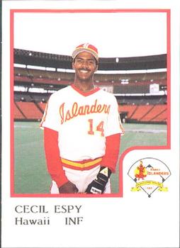 1986 ProCards Hawaii Islanders #5 Cecil Espy Front