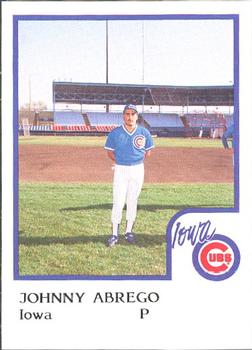 1986 ProCards Iowa Cubs #1 Johnny Abrego Front