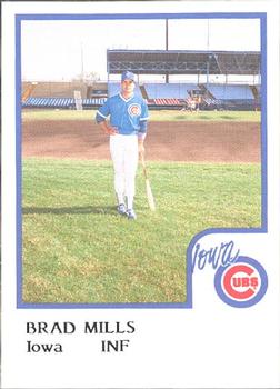 1986 ProCards Iowa Cubs #19 Brad Mills Front