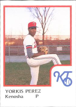 1986 ProCards Kenosha Twins #19 Yorkis Perez Front