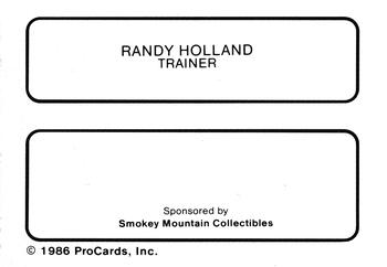 1986 ProCards Knoxville Blue Jays #NNO Randy Holland Back