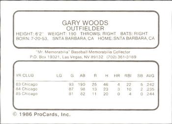 1986 ProCards Las Vegas Stars #26 Gary Woods Back
