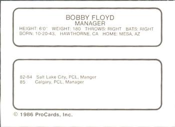 1986 ProCards Lynchburg Mets #NNO Bobby Floyd Back