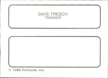 1986 ProCards Lynchburg Mets #NNO Dave Tresch Back