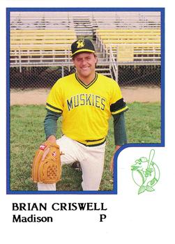 1986 ProCards Madison Muskies #6 Brian Criswell Front
