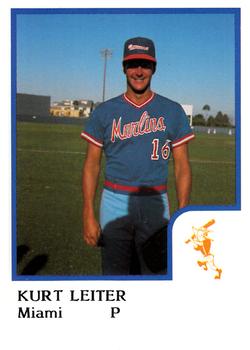 1986 ProCards Miami Marlins #15 Kurt Leiter Front