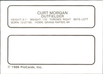 1986 ProCards Miami Marlins #18 Curt Morgan Back