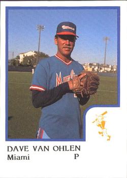 1986 ProCards Miami Marlins #25 Dave Van Ohlen Front