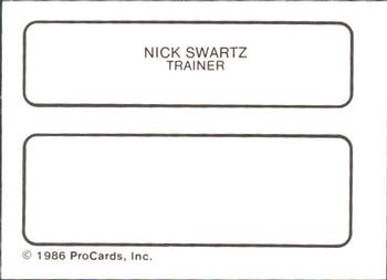 1986 ProCards Omaha Royals #NNO Nick Swartz Back