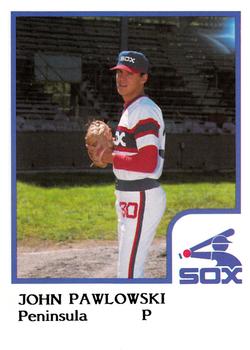 1986 ProCards Peninsula White Sox #19 John Pawlowski Front