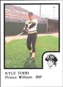 1986 ProCards Prince William Pirates #27 Kyle Todd Front