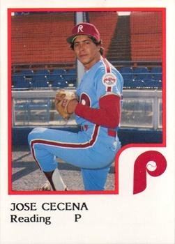 1986 ProCards Reading Phillies #5 Jose Cecena Front