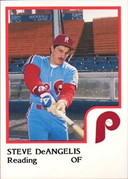 1986 ProCards Reading Phillies #7 Steve DeAngelis Front
