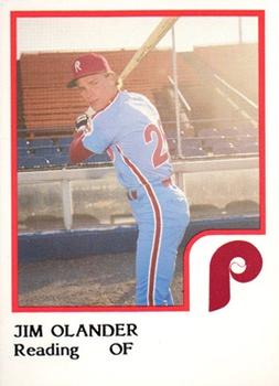 1986 ProCards Reading Phillies #21 Jim Olander Front