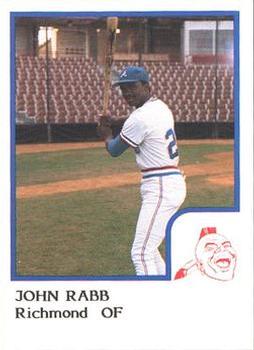 1986 ProCards Richmond Braves #18 John Rabb Front