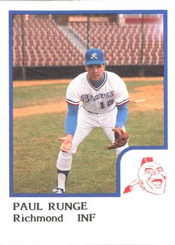 1986 ProCards Richmond Braves #19 Paul Runge Front