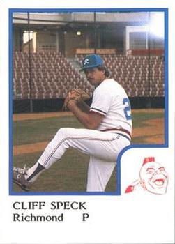 1986 ProCards Richmond Braves #21 Cliff Speck Front