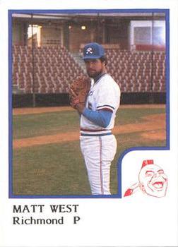 1986 ProCards Richmond Braves #25 Matt West Front