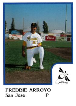 1986 ProCards San Jose Bees #1 Freddie Arroyo Front