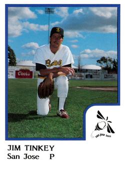 1986 ProCards San Jose Bees #21 Jim Tinkey Front