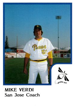 1986 ProCards San Jose Bees #22 Mike Verdi Front