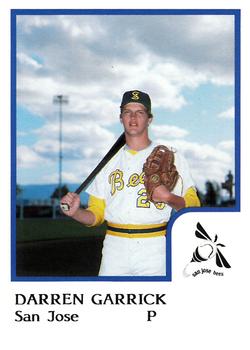 1986 ProCards San Jose Bees #8 Darren Garrick Front