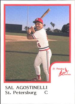 1986 ProCards St. Petersburg Cardinals #1 Sal Agostinelli Front