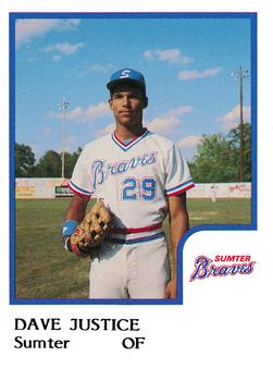 1986 ProCards Sumter Braves #15 Dave Justice Front