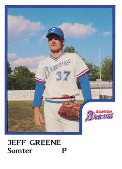 1986 ProCards Sumter Braves #6 Jeff Greene Front