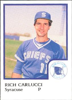 1986 ProCards Syracuse Chiefs #NNO Rich Carlucci Front