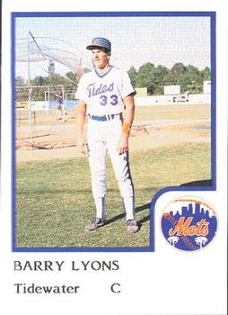 1986 ProCards Tidewater Tides (Mets Logo) #NNO Barry Lyons Front