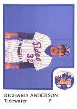 1986 ProCards Tidewater Tides (Mets Logo) #NNO Rick Anderson Front