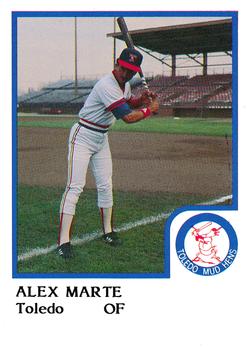 1986 ProCards Toledo Mud Hens #16 Alex Marte Front