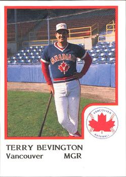 1986 ProCards Vancouver Canadians #2 Terry Bevington Front