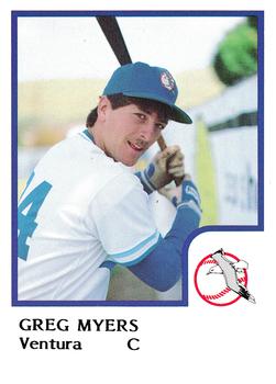 1986 ProCards Ventura Gulls #NNO Greg Myers Front